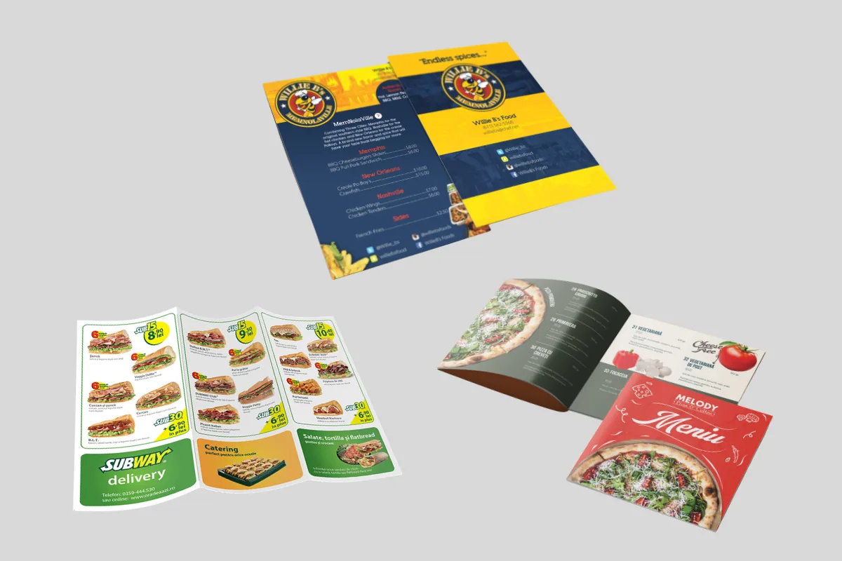 Restaurant menu design Oradea — print work by Beardly Brands